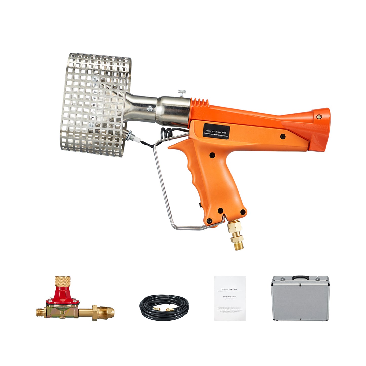 Propane Heat Gun, Up to 187660 BTU Hot Air Gun with Adjustable Regulator, 26 FT Hose, and Hard Carrying Case, Ideal for Boat Plastic Film Shrink Wrapping, Pallet Packaging, Crafting