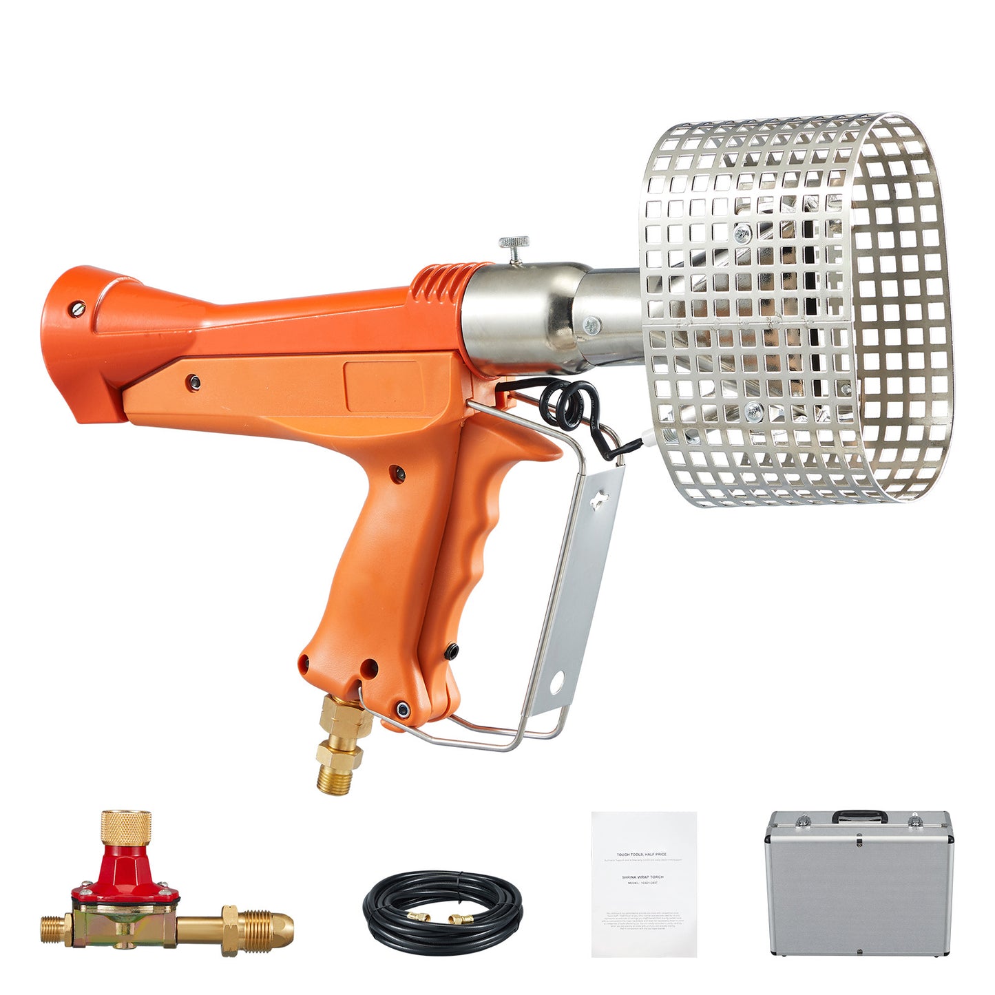 Propane Heat Gun, Up to 187660 BTU Hot Air Gun with Adjustable Regulator, 26 FT Hose, and Hard Carrying Case, Ideal for Boat Plastic Film Shrink Wrapping, Pallet Packaging, Crafting