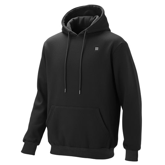 Heated Hoodie Sweatshirt Unisex 7.4V 16000mAh Battery, 5 Heating Zones, 3 Temp Levels, 4-8H Camping, Black M