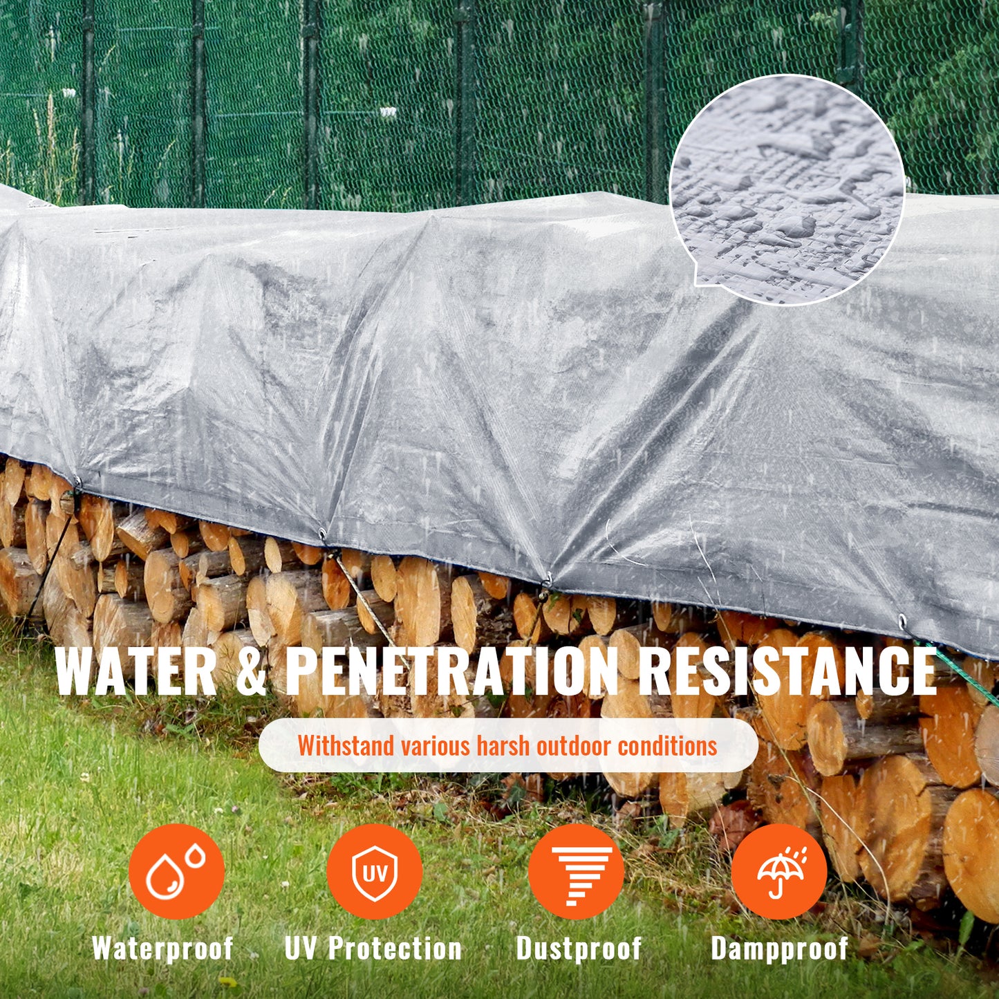 Tarp Heavy Duty Waterproof 20x30 ft, Plastic Poly Tarp Cover 10 Mil, Multi Purpose Tear UV and Temperature Resistant Outdoor Tarpaulin with High Durability Reinforced Grommets (Silver/Brown)