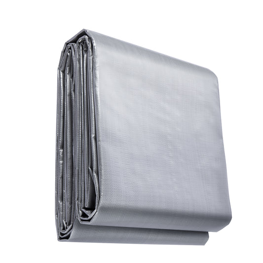 Tarp Heavy Duty Waterproof 20x30 ft, Plastic Poly Tarp Cover 10 Mil, Multi Purpose Tear UV and Temperature Resistant Outdoor Tarpaulin with High Durability Reinforced Grommets (Silver/Brown)