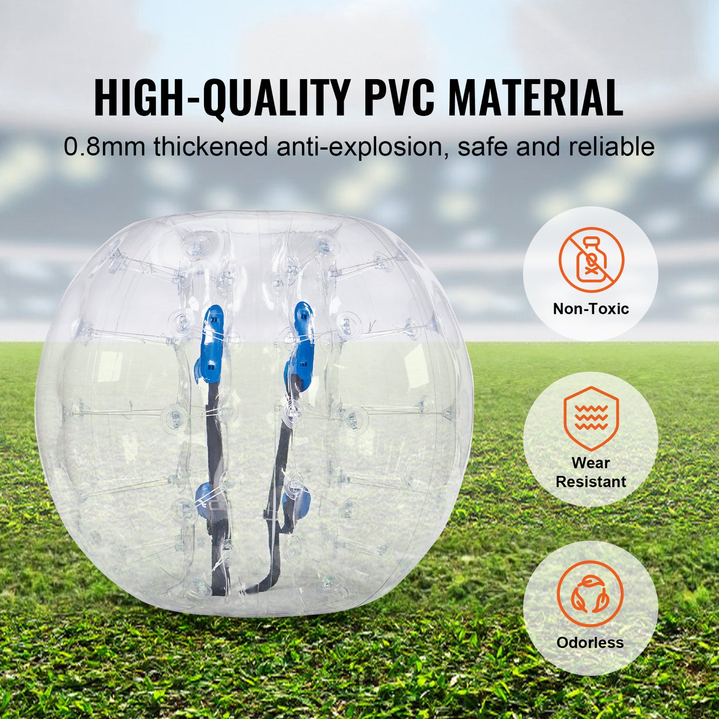 Inflatable Bumper Ball 4 ft. Body Sumo Zorb Ball, 0.8 mm PVC Human Hamster Bubble Ball for Teens  Adults