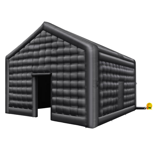 Inflatable Nightclub 17.7 x 16.4 x 13.9 ft. 680W Blow Up Party Tent Bluetooth Disco Lights 291 sq. ft. Black