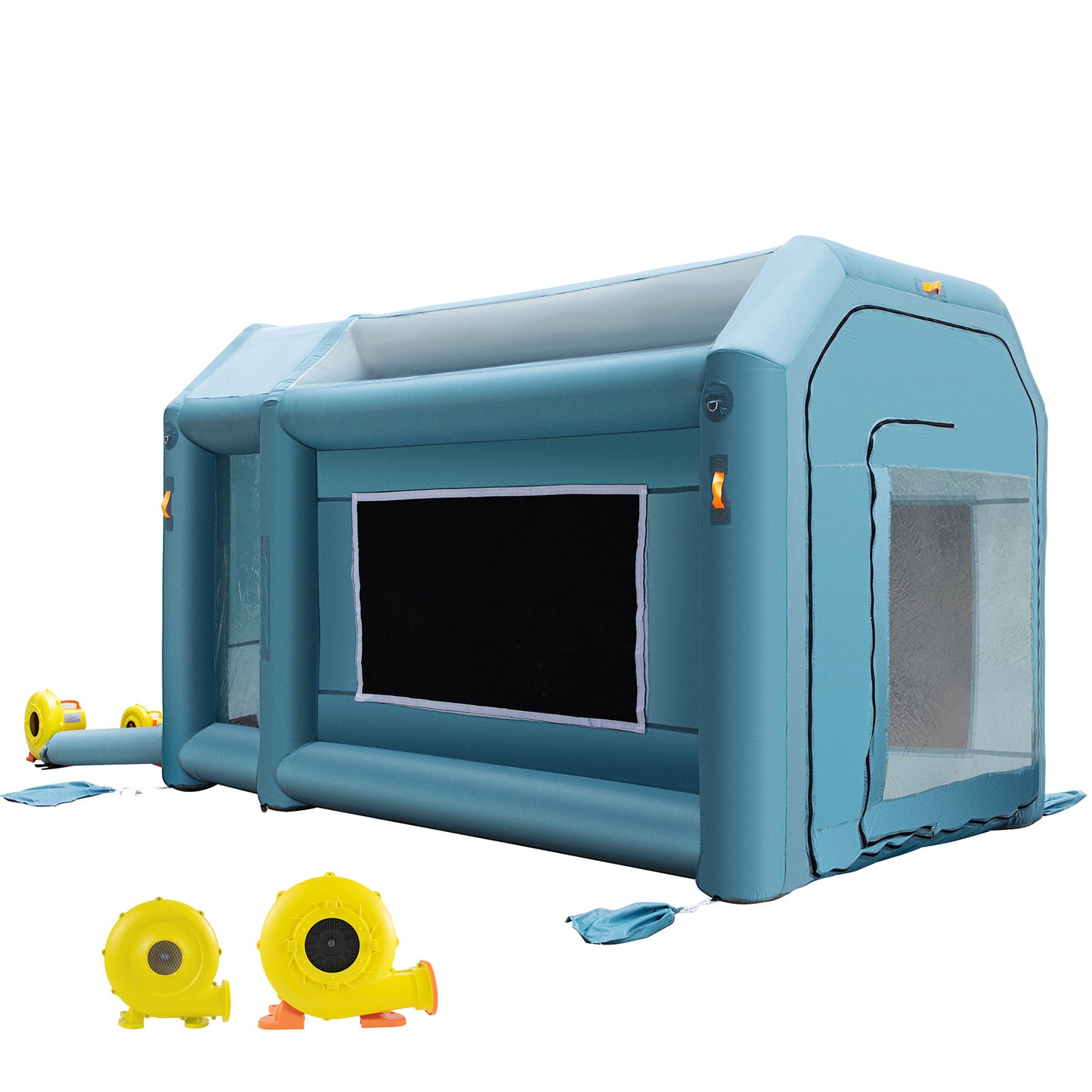 Portable Inflatable Paint Booth, 13 x 8 x 8ft Inflatable Spray Booth, Car Paint Tent with Air Filter System  2 Blowers, Upgraded Blow Up Spray Booth Tent, Auto Paint Workstation Motorcycle Gara