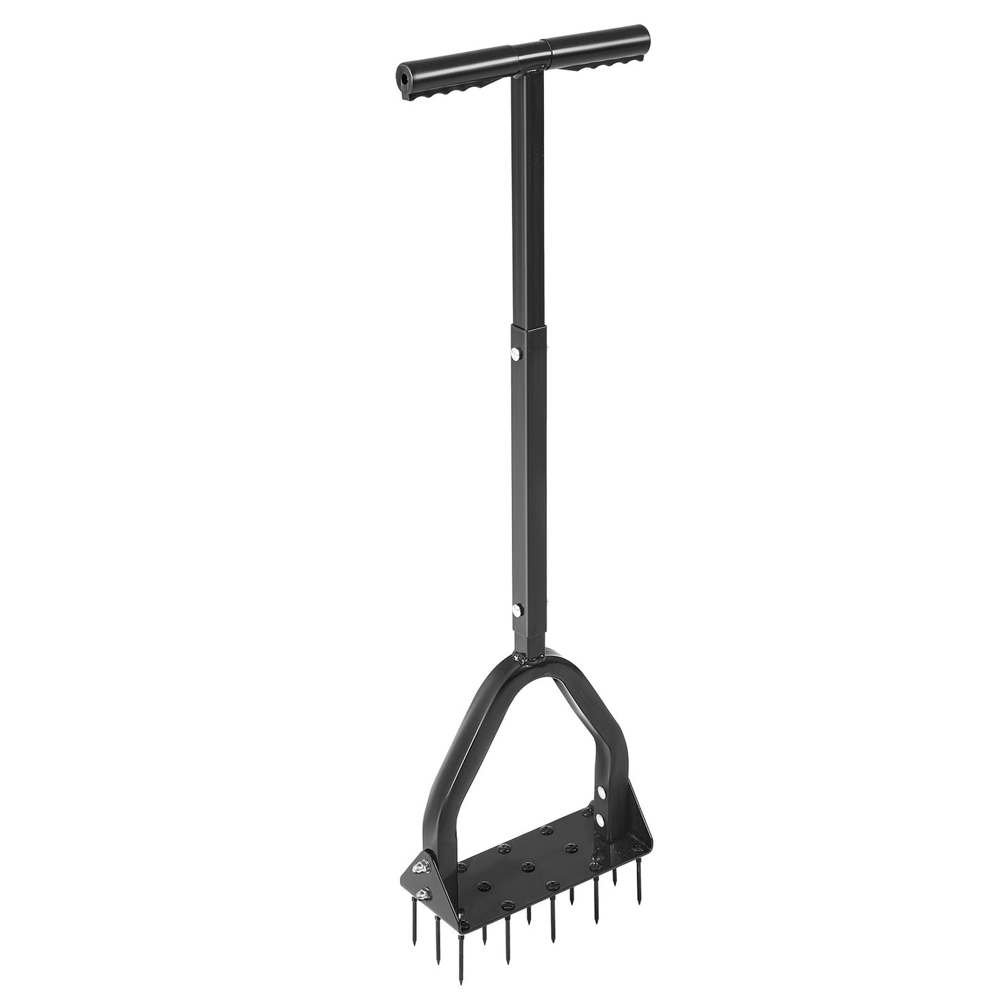 Lawn Aerator 9.2 in. Manual Core Aerator Tool, 15 Iron Spikes, 34.6 in. Handle, Wide Foot Plate, Heavy Duty Yard