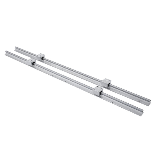 Linear Rail, 2PCS SBR12-1000mm, Linear Guide 2 PCS Linear Guide Rails, 4 PCS Square Type Carriage Bearing Blocks, CNC Rail Linear Rails and Bearings Kit, for Automated Machines and Equipments