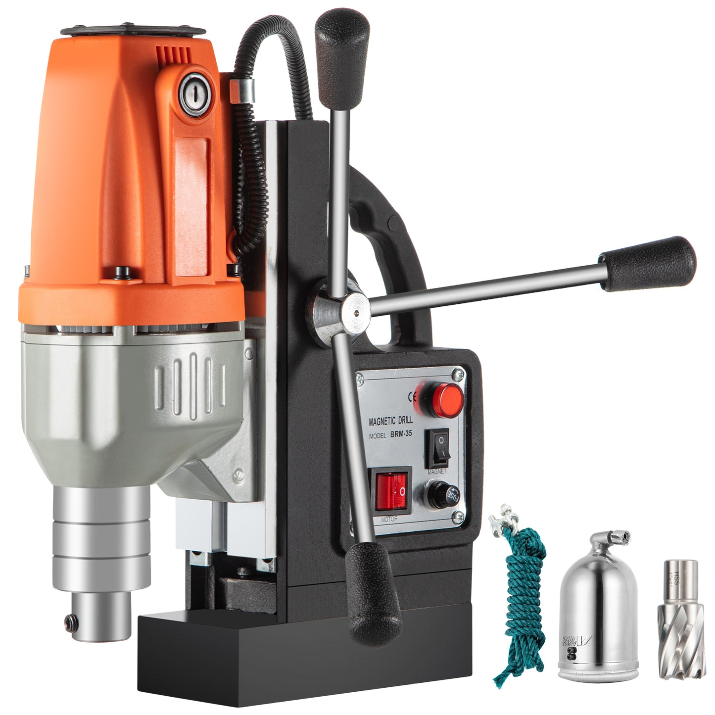 Magnetic Drill Magnetic Drilling Machine 980W, Metal Drill Press High Power 680 rpm, Multi-Function Metal Drill Press 35MM Core Drilling Machine for Drilling And Tapping