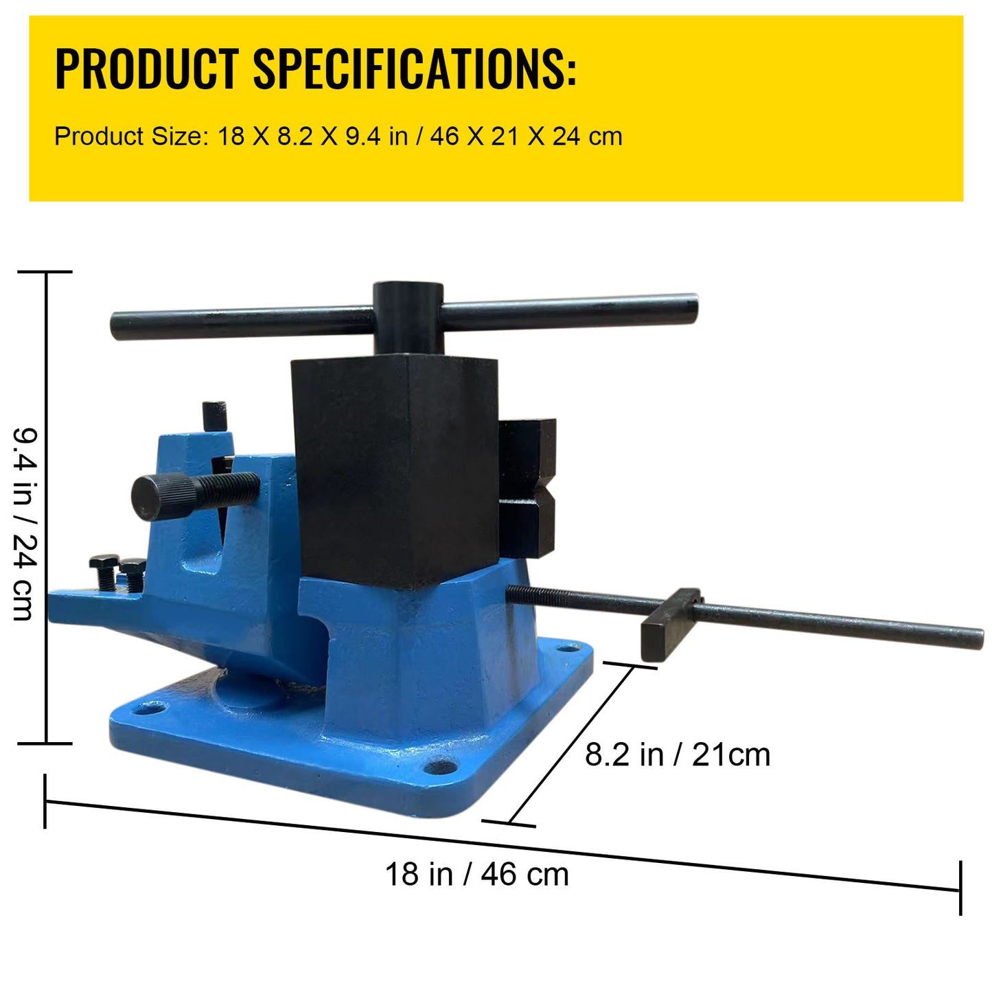 UB-100 Manual Flat Steel Universal Metal Rebar Bender Angle Iron 120 Degree Heavy-Duty Metal Rod Bender Hot and Cold With Detachable Bending Lever Strip Steel, Flat Steel, Round Steel