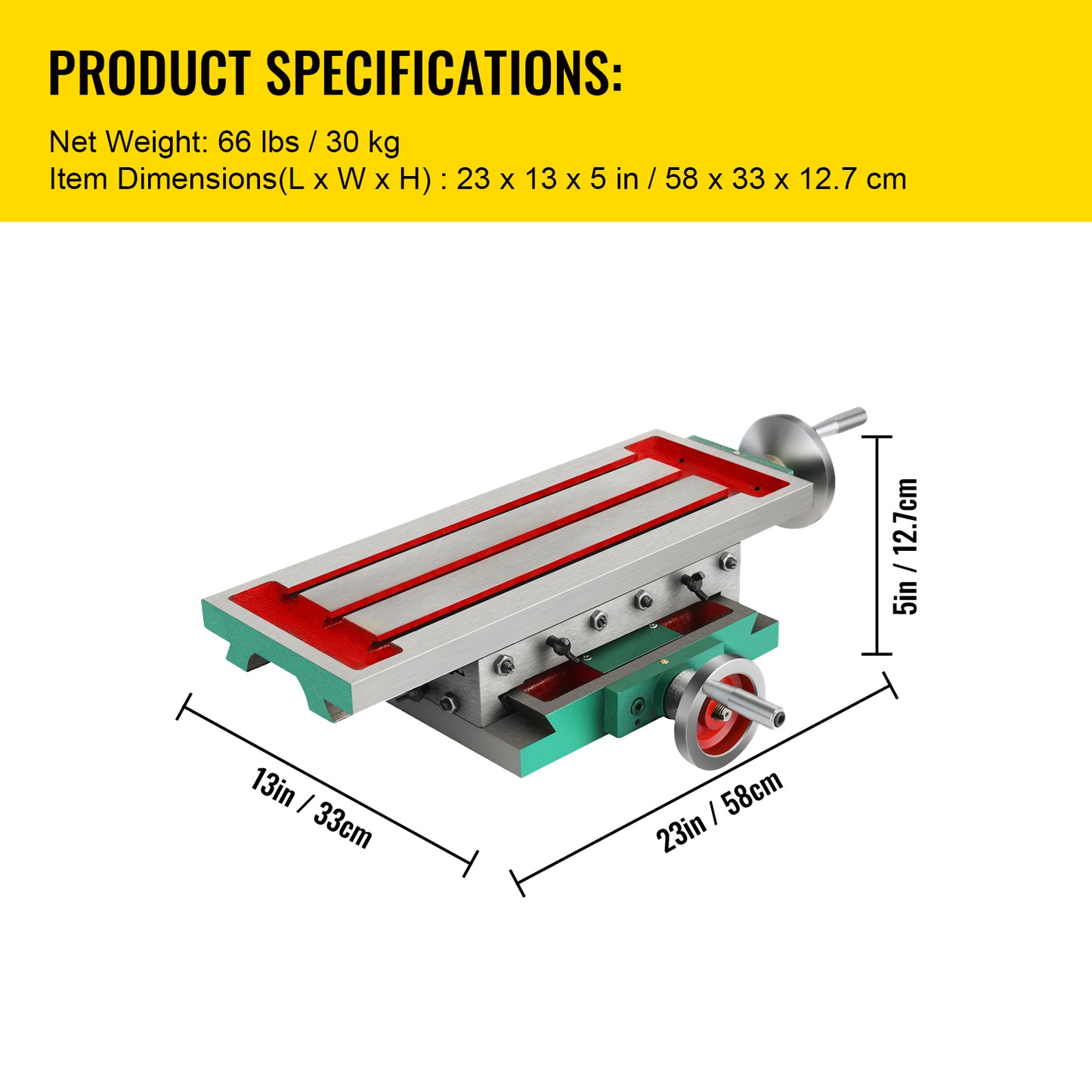 Milling Working Table 17.7 X 6.7 Inch, Compound Milling Machine Work Table 2 Axis 4 Ways Move, Multifunction Milling Working Table Heavy-duty Structure,for Milling and Drilling Machine
