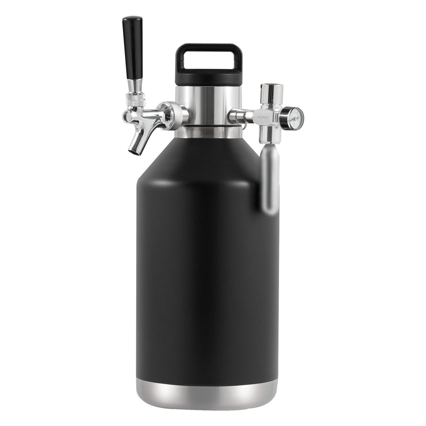 128 oz. Beer Growler Tap System, 304 Stainless Steel Pressurized Mini Keg with Gauge and CO2 Regulator Faucet