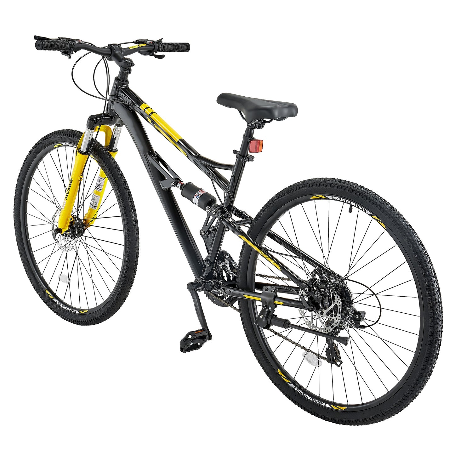29 in. Mountain Bike Full Dual Suspension MTB Bicycle 24-Speed Twist Shift Dual Disc Brake Aluminum Frame