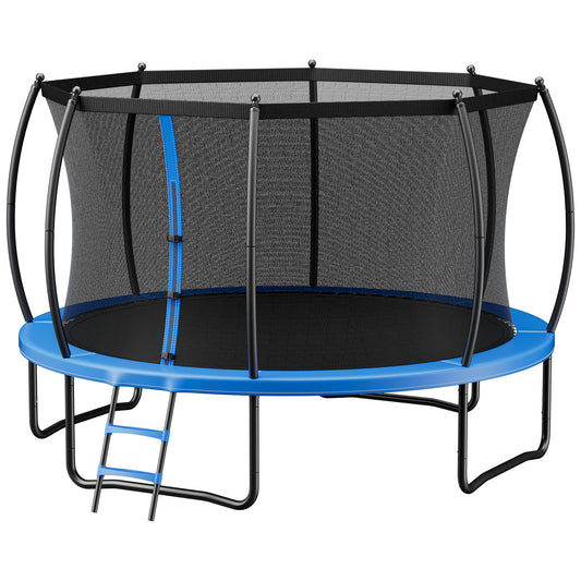14 ft. Outdoor Trampoline with Enclosure Net, ASTM-Approved 450 lb. Backyard Recreational Trampoline for Kids and Adults