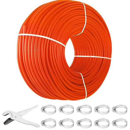 1000Ft PEX Tubing Pipe 1/2in PEX Tubing Oxygen Barrier Radiant Floor PEX Pipe Radiant Heat Floor Heating Plumbing Cold and Hot Water Tubing