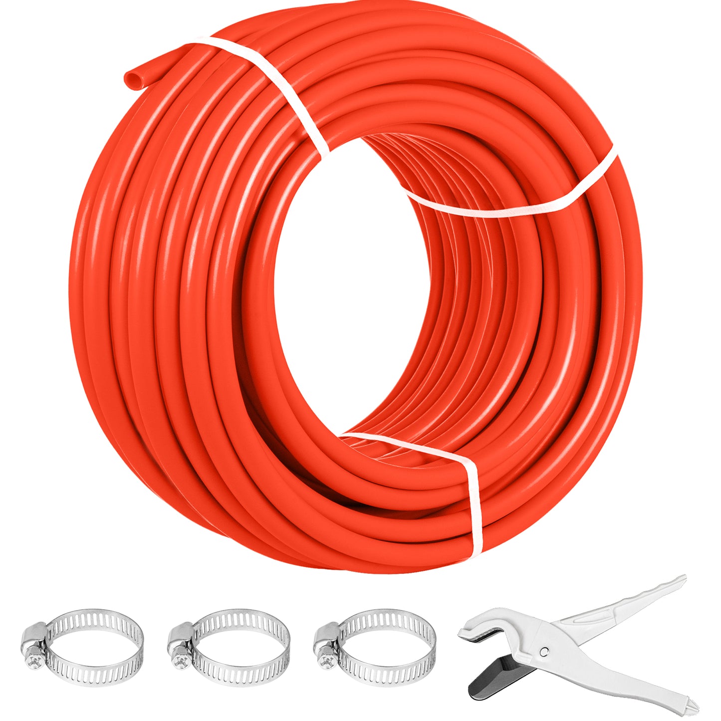Oxygen Barrier 1/2 Inch 300 Feet Tube Coil EVOH PEX-B Pipe, for Residential Commercial Radiant Floor Heating, Red
