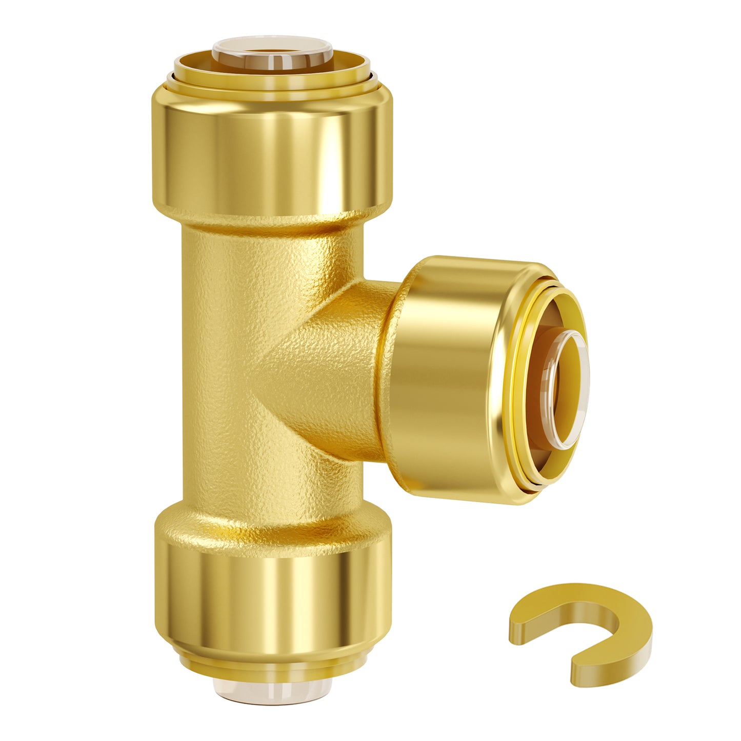 Pipe Fittings, 1/2in 12PCS Tee Brass Pipe Fittings, Push-Fit Pipe Connector Brass Air Fittings, Heavy Duty Plumbing Fittings Adapter for Heating/Shower Systems, Water Pipes
