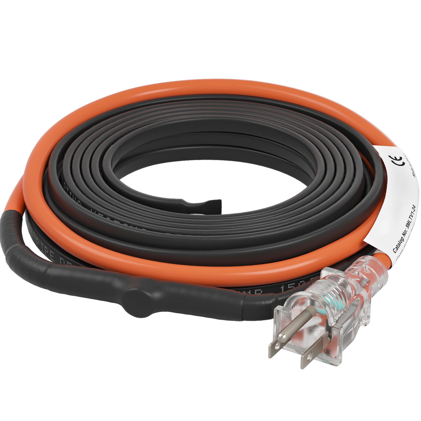 Self-Regulating Pipe Heating Cable, 24-feet 5W/ft Heat Tape for Pipes Freeze Protection, Protects PVC Hose, Metal and Plastic Pipe from Freezing, 120V