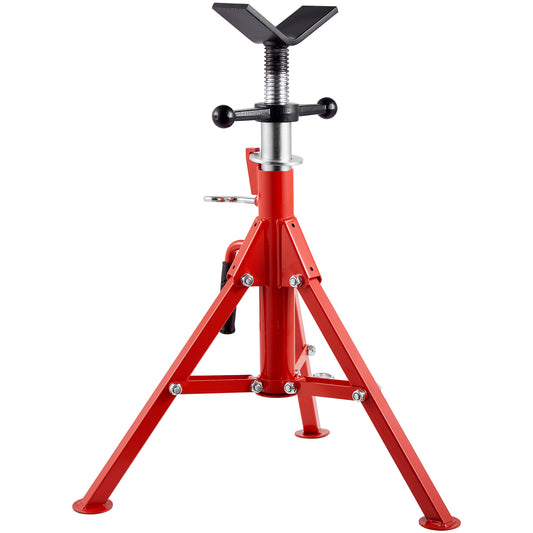 V Head Pipe Stand 1/8-12 inch Capacity, 24-42 inch Adjustable Height, 2500 lbs Load Capacity Pipe Stands, Portable Folding Support Stands for Piping Applications