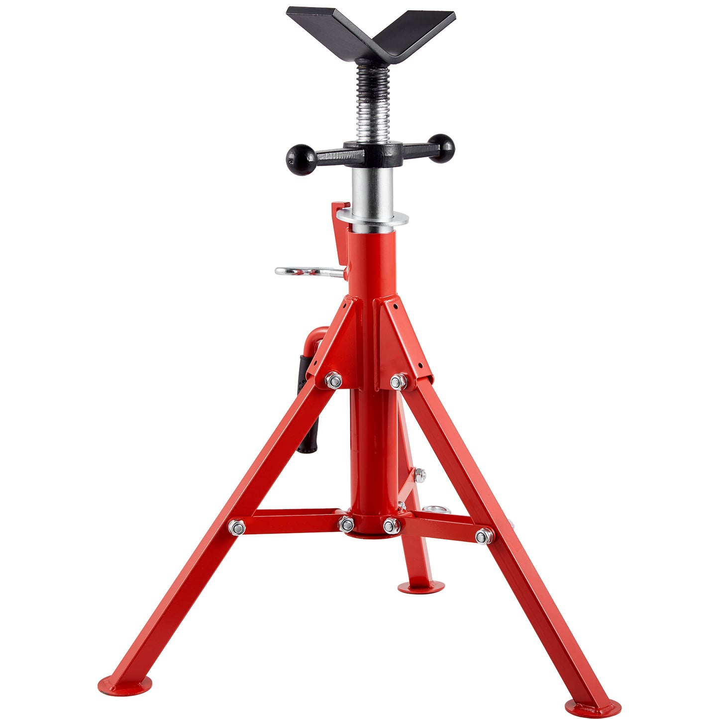 V Head Pipe Stand 1/8-12 inch Capacity, 24-42 inch Adjustable Height, 2500 lbs Load Capacity Pipe Stands, Portable Folding Support Stands for Piping Applications