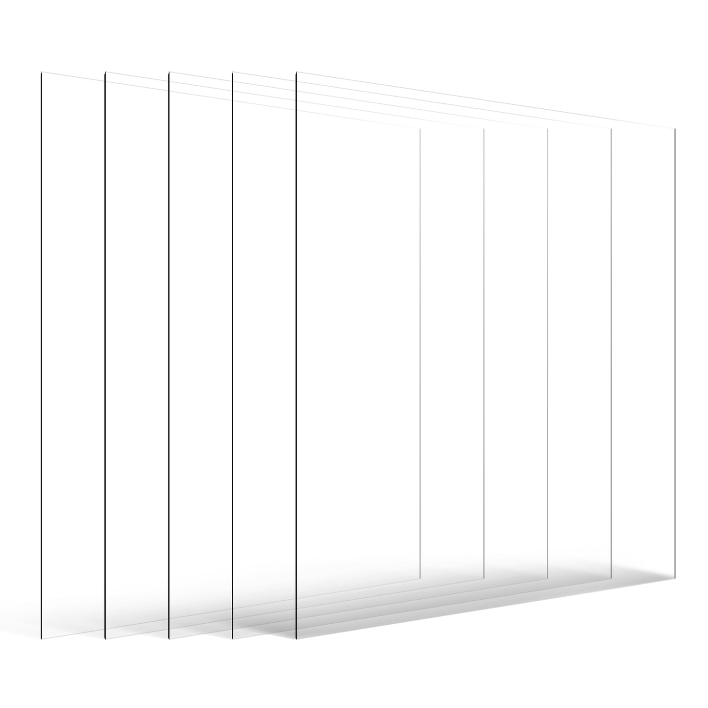 PET/Plexiglass Sheets, 5-Pack Plastic Sheet, 24 x 36 Inch 0.04 Inch Thick Transparent Clear Flexible Plastic Panels for Craft, Replacement Picture Frame Glass, DIY Display Project, Easy to Cut