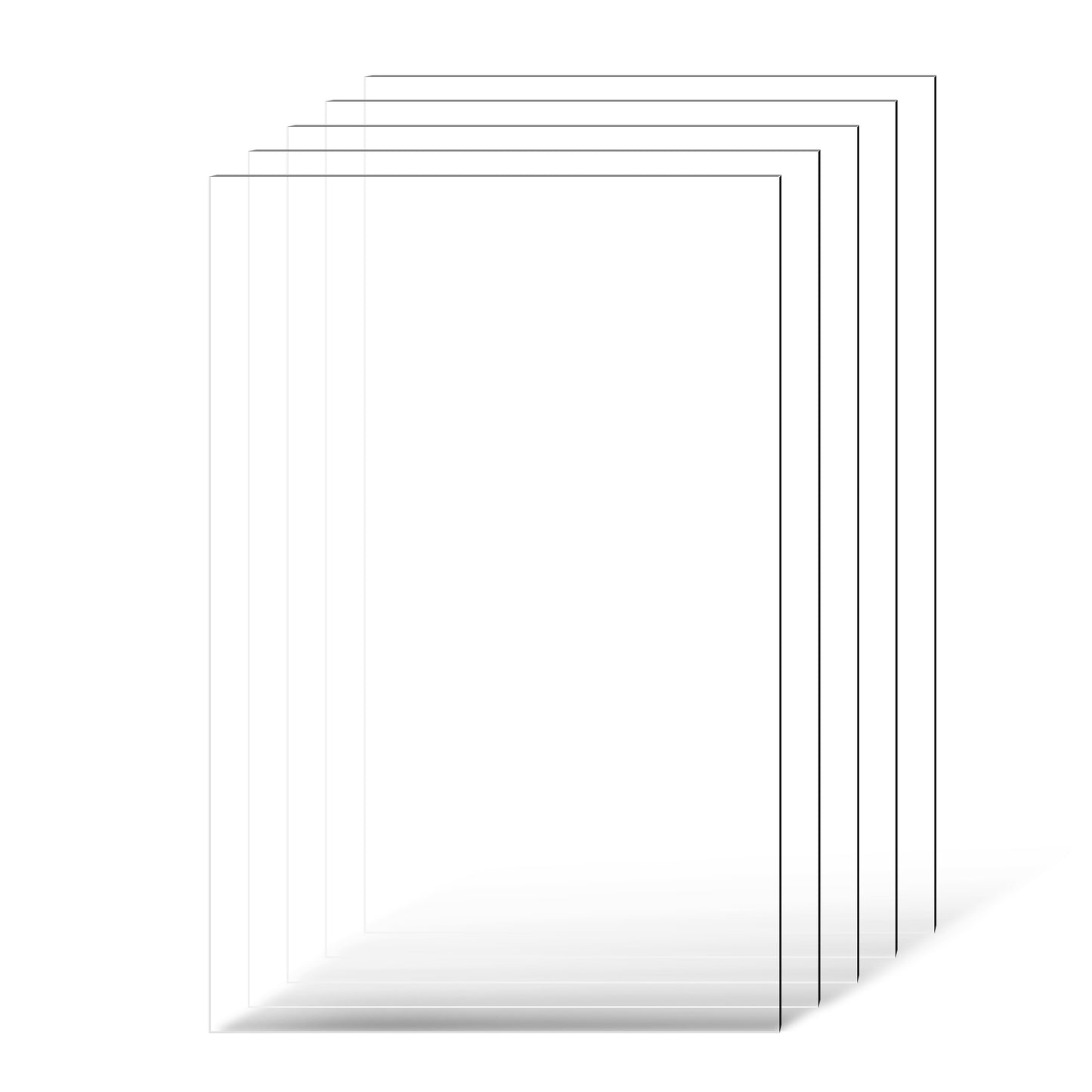 PET/Plexiglass Sheets, 5-Pack Plastic Sheet, 24 x 36 Inch 0.04 Inch Thick Transparent Clear Flexible Plastic Panels for Craft, Replacement Picture Frame Glass, DIY Display Project, Easy to Cut