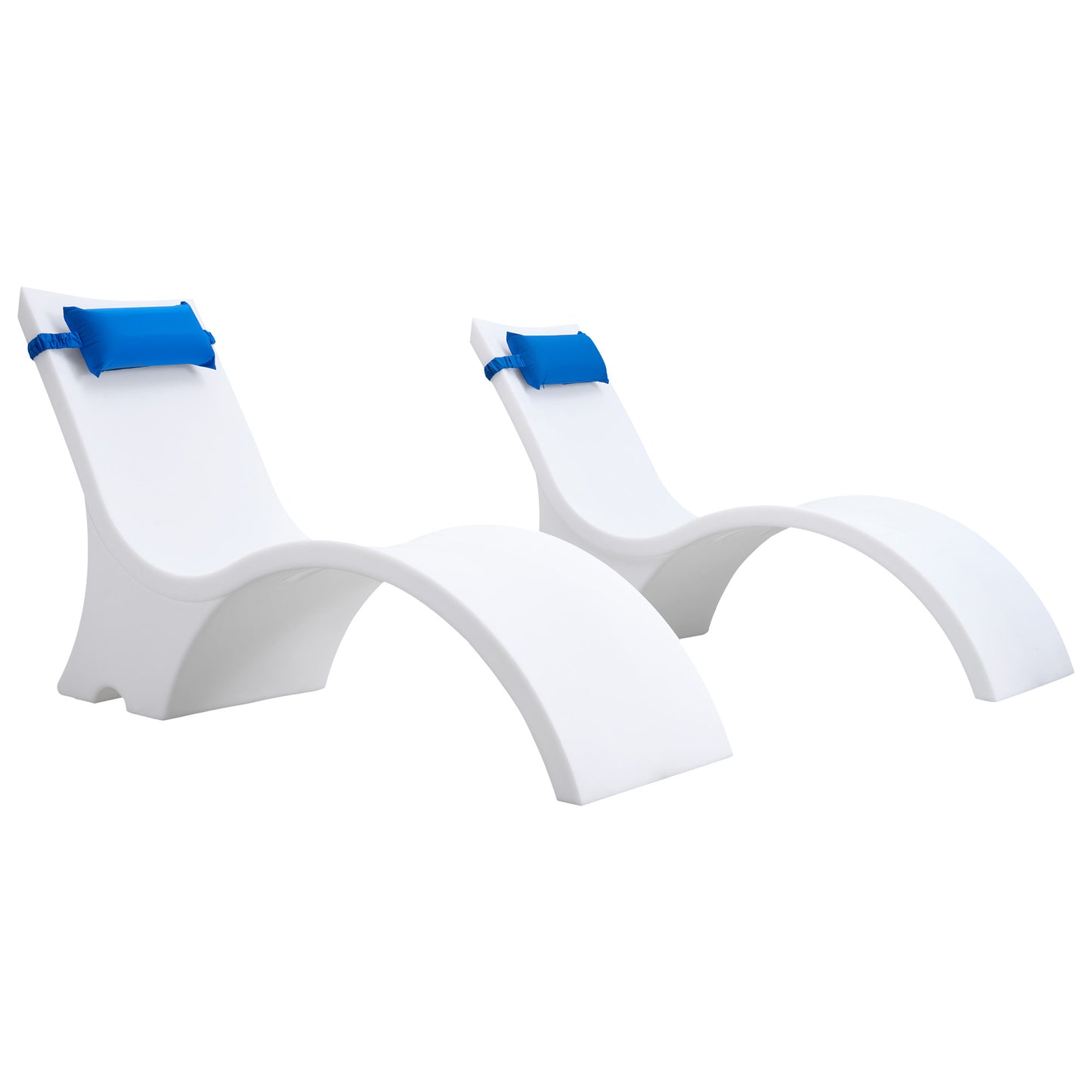 Pool Lounge Chairs 2-Pack In-Pool Chaise with Headrest, Anti-Float 440 lb. Lounger for 15 in. Sun Shelf