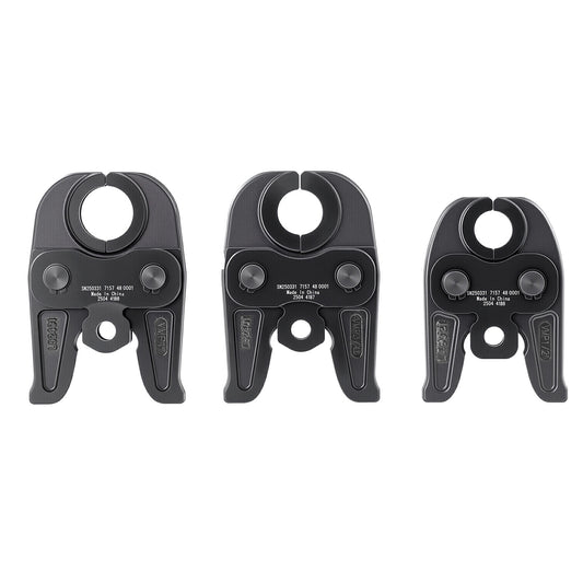 VMP Press Jaws, 3PCS Pressing Jaws 1/2in, 3/4in  1in - Compatible with Megapress Carbon Steel Pipes, Work with 32KN Standard Press Tools, Includes Carrying Case