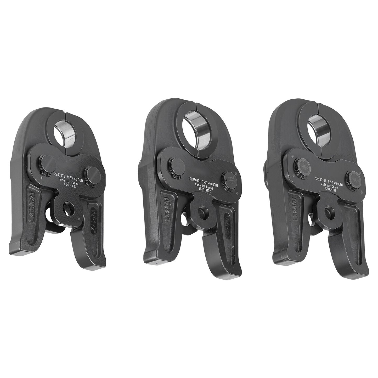 VMP Press Jaws, 3PCS Pressing Jaws 1/2in, 3/4in  1in - Compatible with Megapress Carbon Steel Pipes, Work with 32KN Standard Press Tools, Includes Carrying Case
