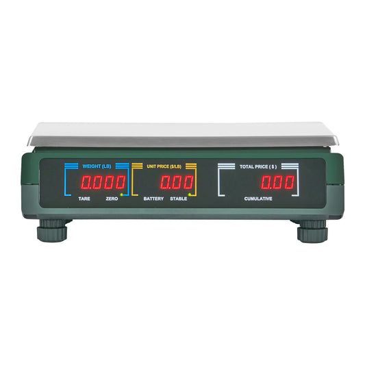 Price Computing Scale, 66 lb Digital Deli Scale with Dual LED Displays, Rechargeable Commercial Food Produce Scale