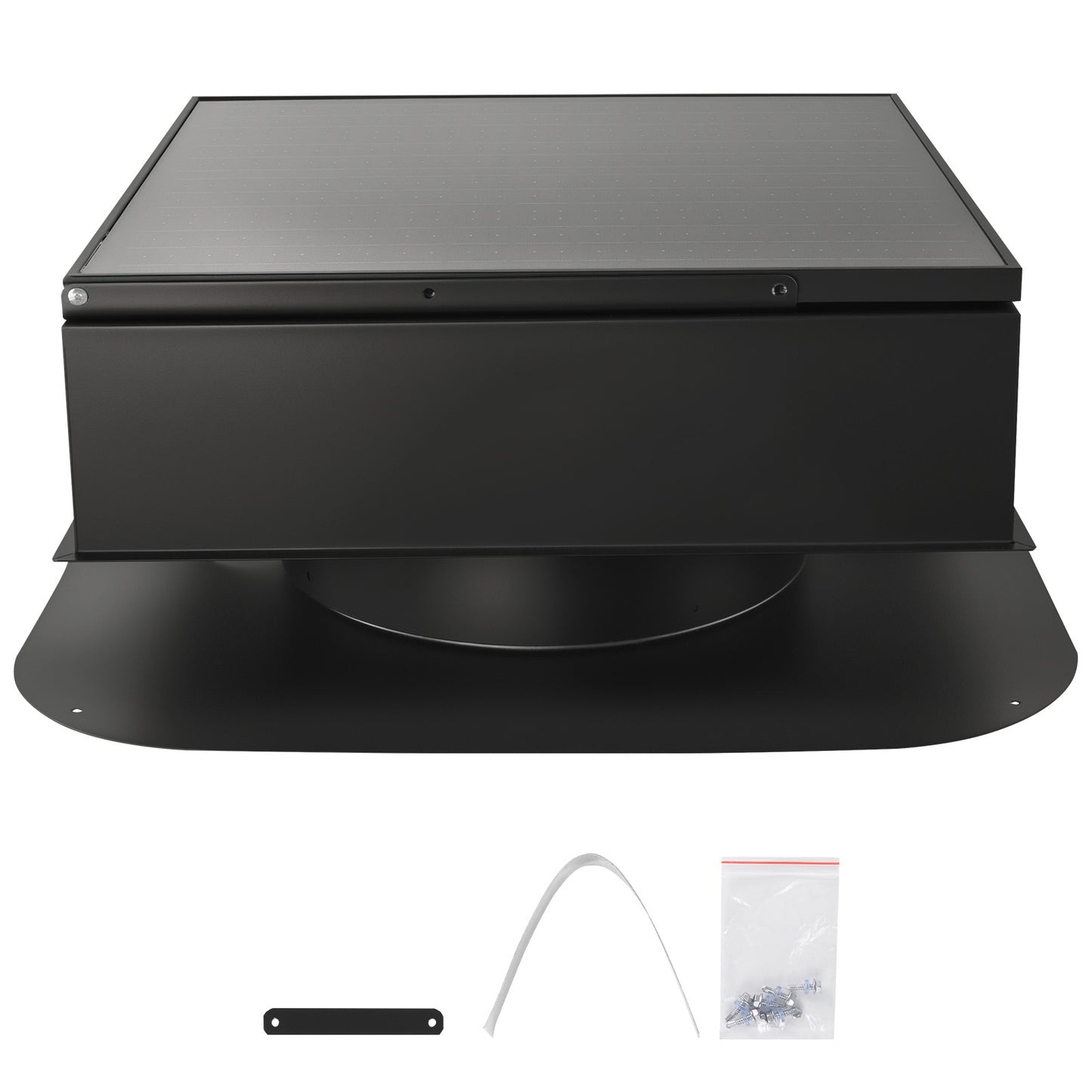 Roof Attic Exhaust Fan, 35W Smart Solar Roof Ventilation Fan Auto Temperature Control, 2400 CFM Airflow Built-in Brushless DC Motor for Cooling and Dehumidification, No Remote