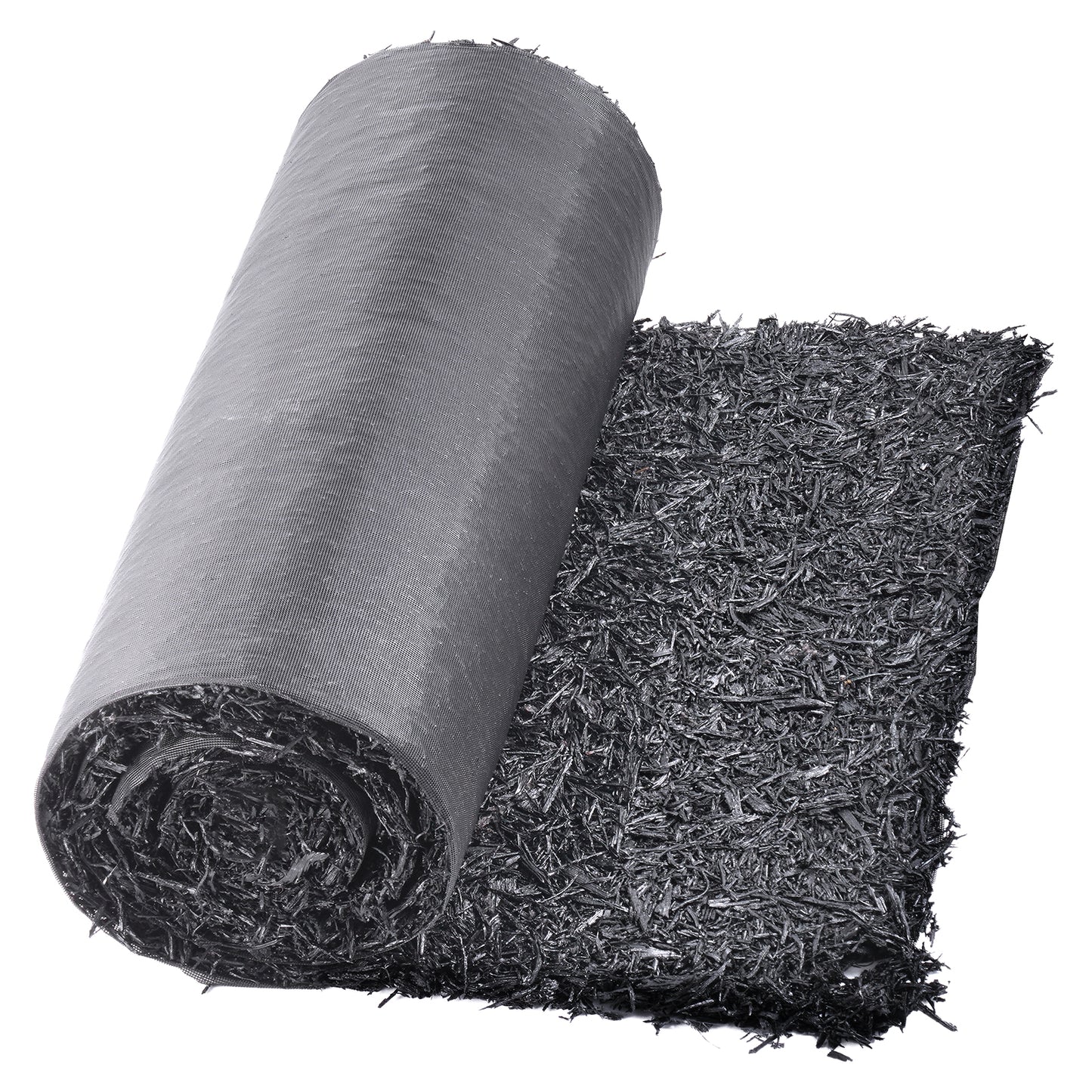 Rubber Mulch Mat for Landscaping 96 x 22 in., Recycled Rubber Pathway Roll, Black Garden Edging Border