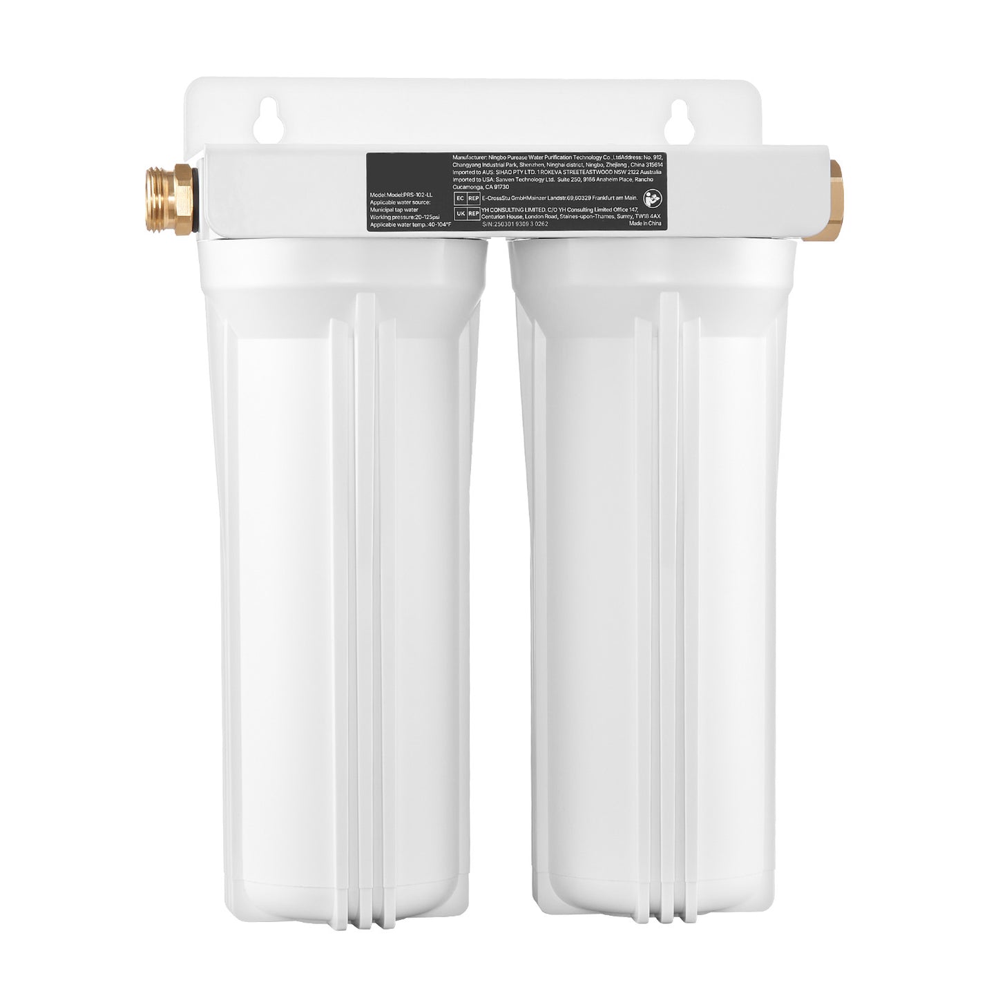 RV Water Filtration System, 2-Cartridge Water Filter System for Campers, Remove Sediments, Chlorine, Bad Tastes, Odors, and Most Contaminants, RV Filter for RVs, Boats, Vans