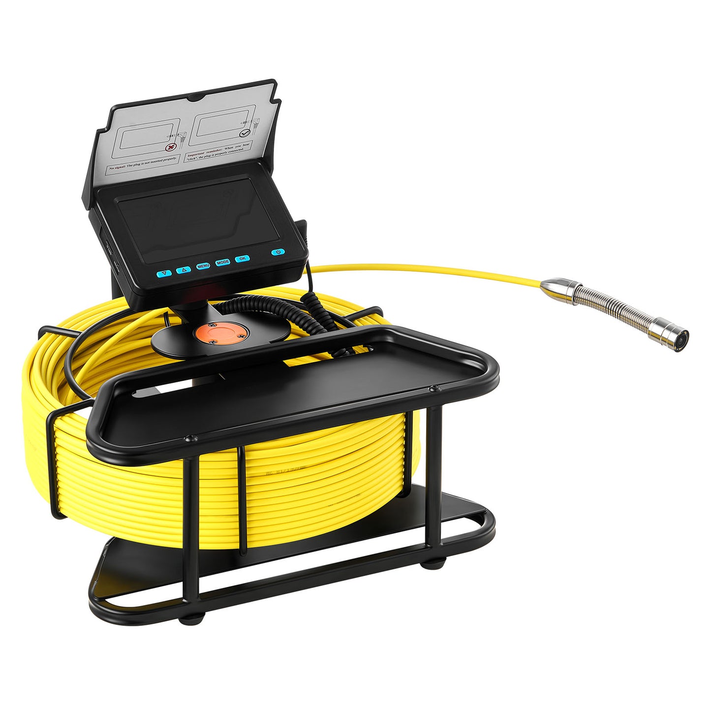 Sewer Camera, 66 ft/20m, 4.3in Drain Inspection Camera, IP68 Waterproof Snake Plumbing Camera with Lights - 6 Adjustable LEDs, 4500mAh Battery  16GB Card for Sewer Line Duct Pipes