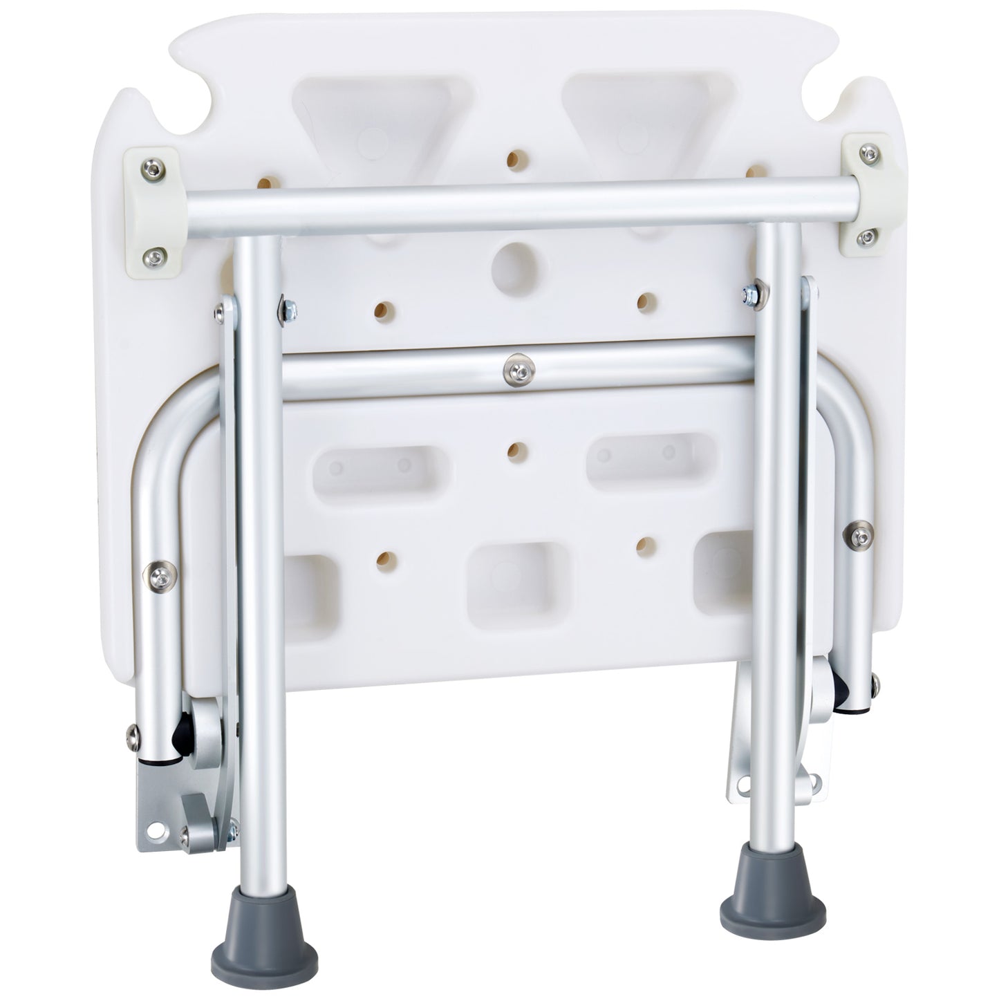 Folding Shower Seat Wall Mounted, 15.7 x 14.8 in. PE Fold Up Shower Bench, 500 lb. Capacity, Fold Down Shower Chair