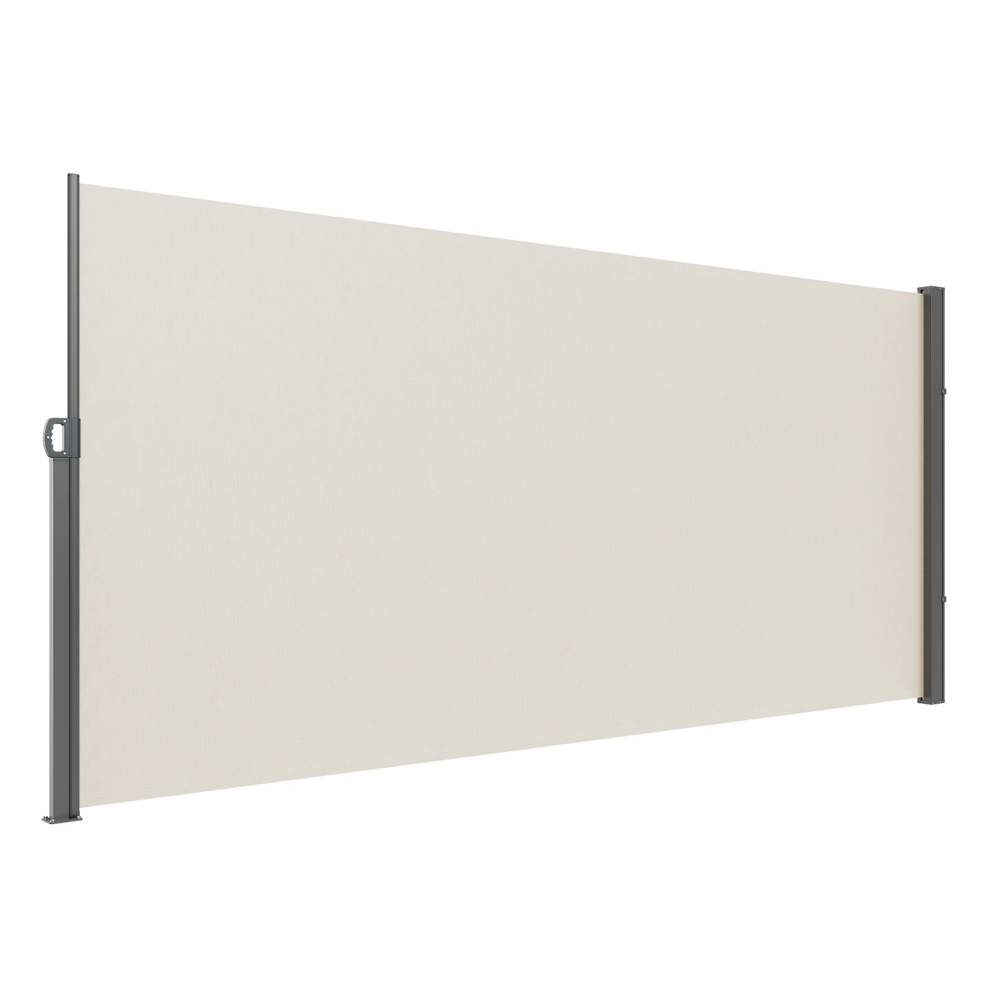 71 in. x 138 in. Retractable Side Awning, Patio Privacy Screen, UV 30+ Polyester Wind Screen, Beige