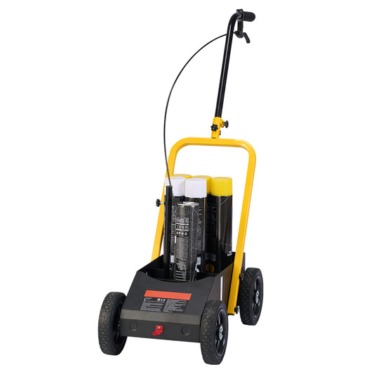 Striping Line Marking Machine, 24 x 13 x 35.4 in, 4-Wheel, Heavy Duty Striping Line Marking Machine, Striping Line Machine with Adjustable Width, for Roads, Parking Lots, Sports Field, Black
