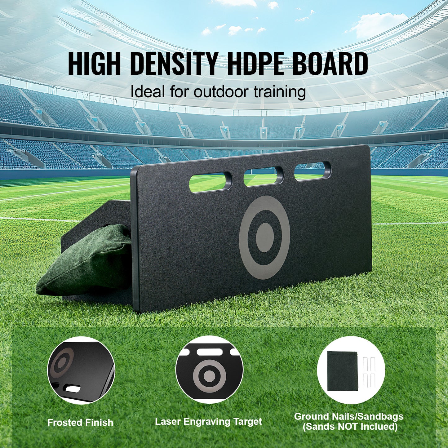 32 in. x 12 in. Soccer Rebounder Board Foldable HDPE Kickback Wall with 2 Angles for Passing