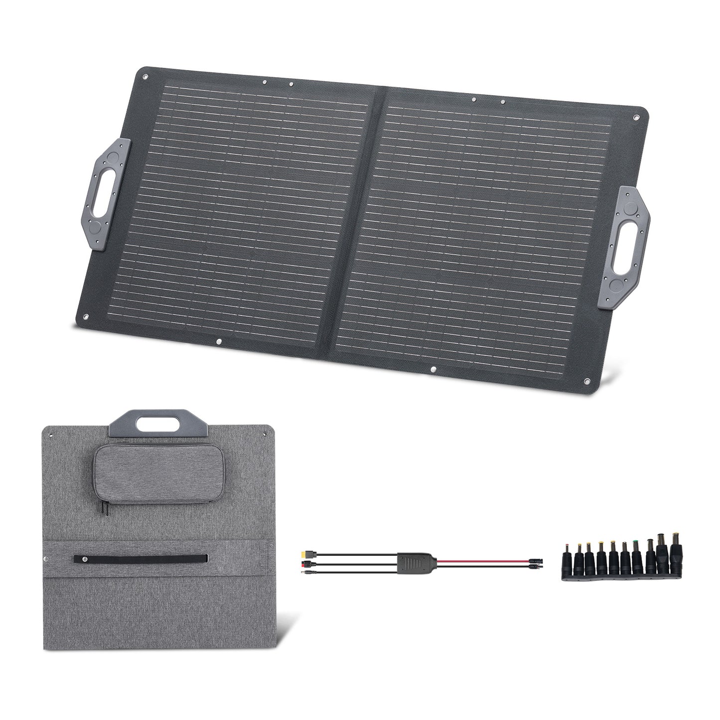 100W Foldable Solar Panel 24% Efficient Monocrystalline Charger with MC4, USB-A, Type-C and DC Outputs