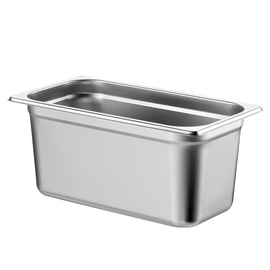 1/3 Size Steam Table Pans 8 Pack with Lids, 6 in. Deep Anti-Jam Hotel Pans, 0.8 mm Stainless Steel Food Pans