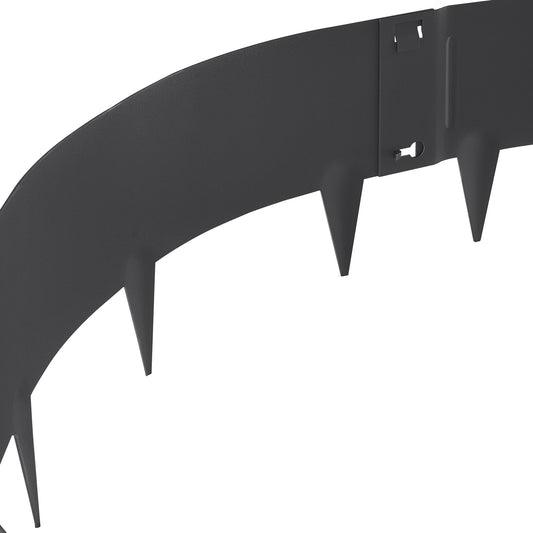 Steel Landscape Edging, 5-Pack 39 x 4 in. Garden Borders, Hammer-In Lawn Edging, 3.15 in. Spikes, Powder-Coated Black