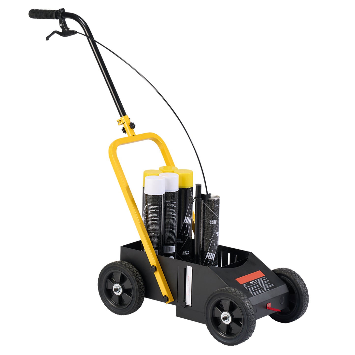 Striping Line Marking Machine, 24 x 13 x 35.4 in, 4-Wheel, Heavy Duty Striping Line Marking Machine, Striping Line Machine with Adjustable Width, for Roads, Parking Lots, Sports Field, Black