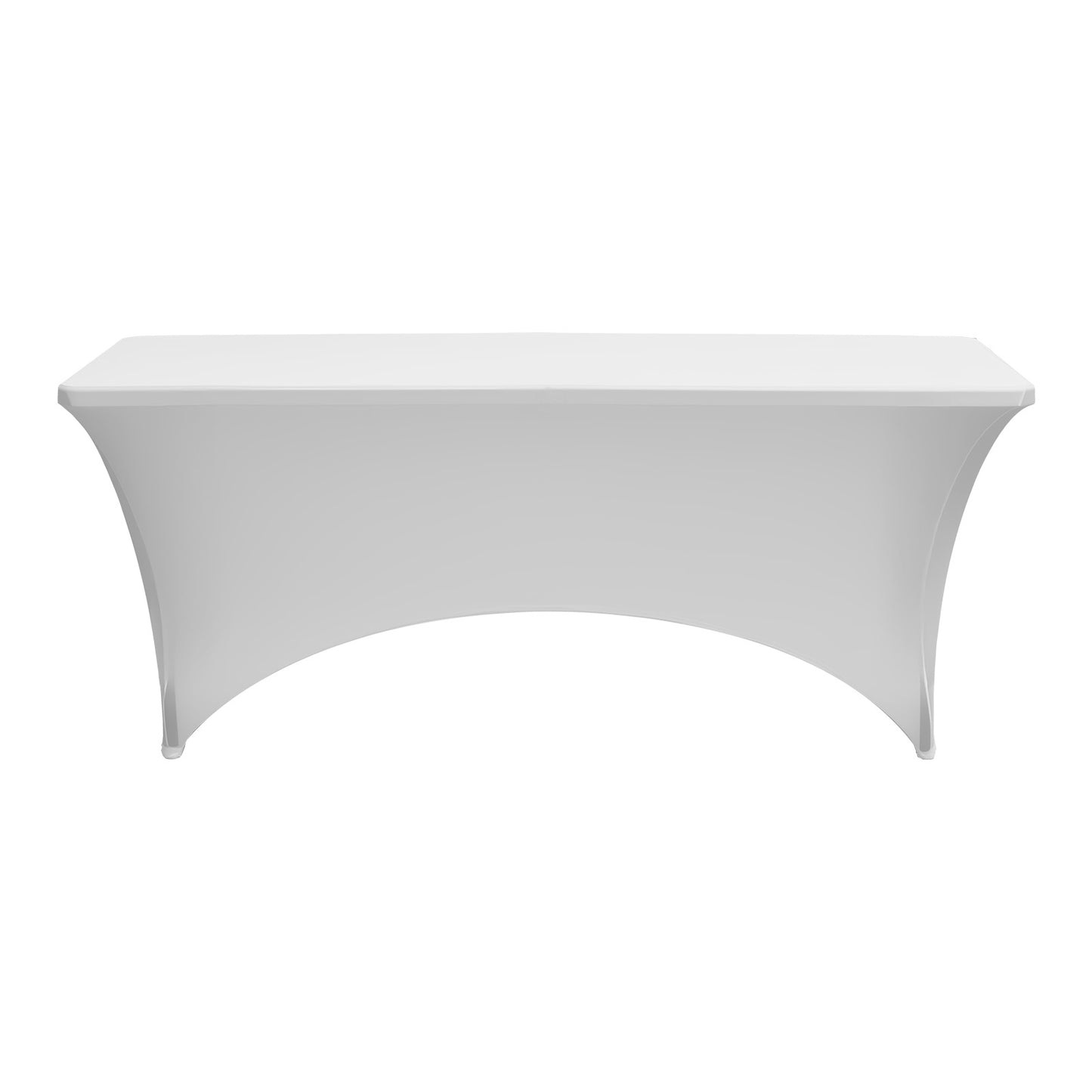 Fitted Tablecloth 10 Pack for 6 ft. Rectangle Tables, Stretch Spandex Table Covers, Washable, White, for Events