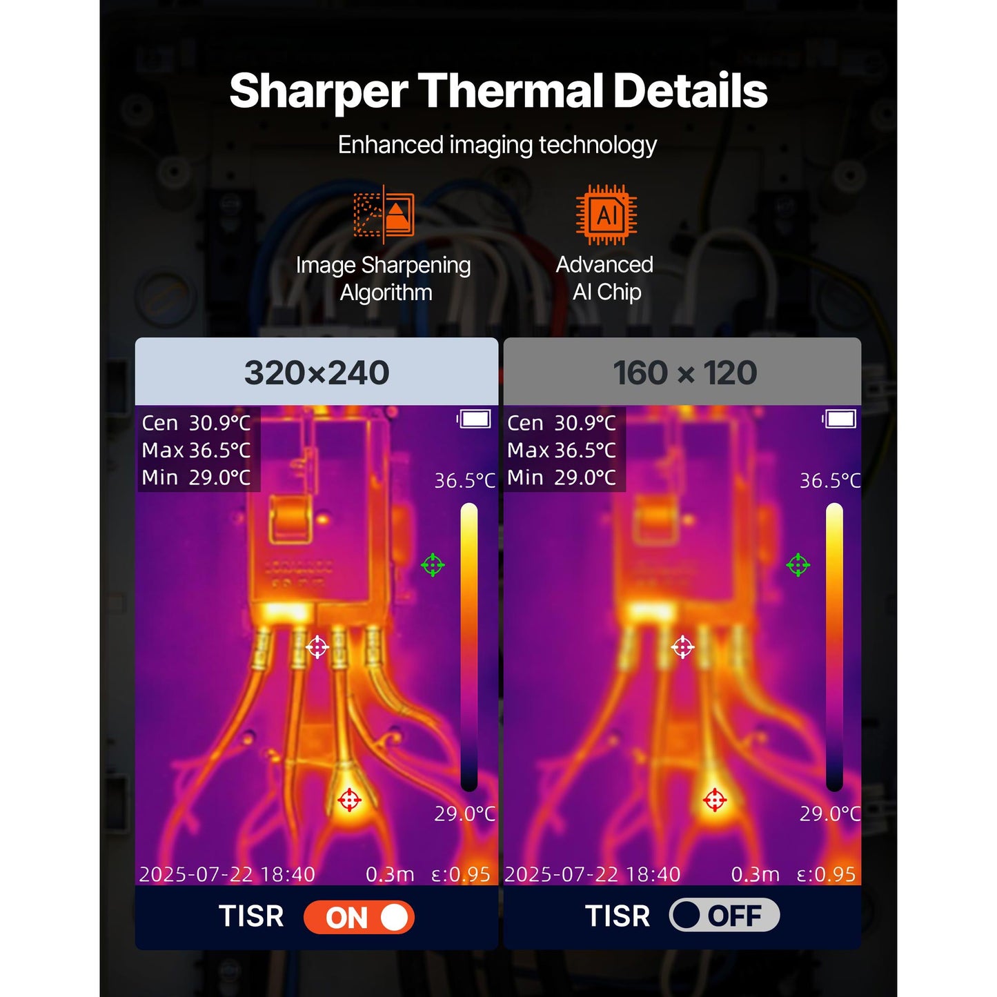 Thermal Imaging Camera 320 x 240 Super Resolution with 2MP Visual Camera, 25Hz, -4¡ãF to 1022¡ãF Range