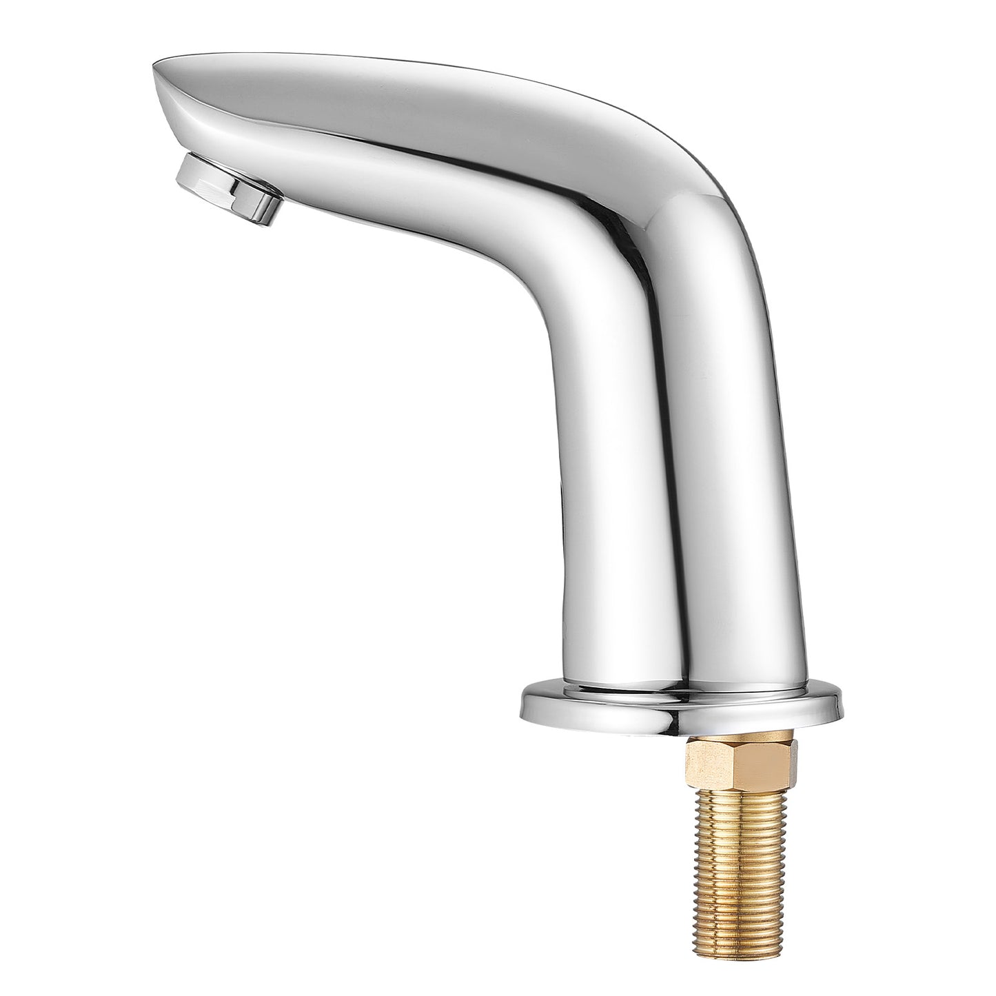 Touchless Bathroom Sink Faucet Motion Sensor, Single-Hole Commercial Lavatory, Battery-Operated, Cold Water, Chrome