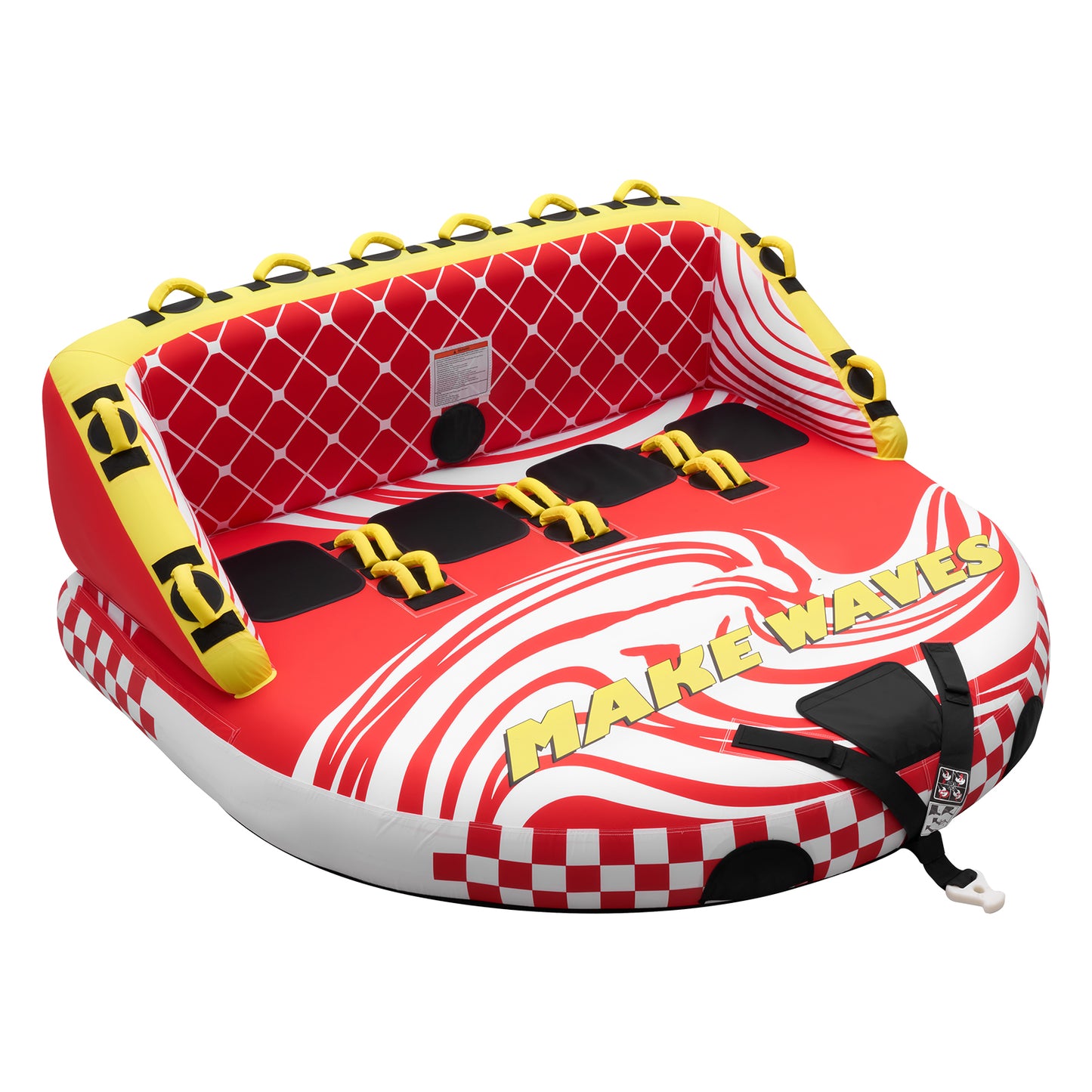 4-Rider Towable Tube for Boating, 680 lb. Inflatable Tube with Dual Tow Points and Nylon Cover