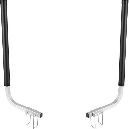 40 in. Boat Trailer Guide-Ons, 2-Pack Galvanized Steel Posts with Black PVC Pipes for Ski and Fishing Trailers