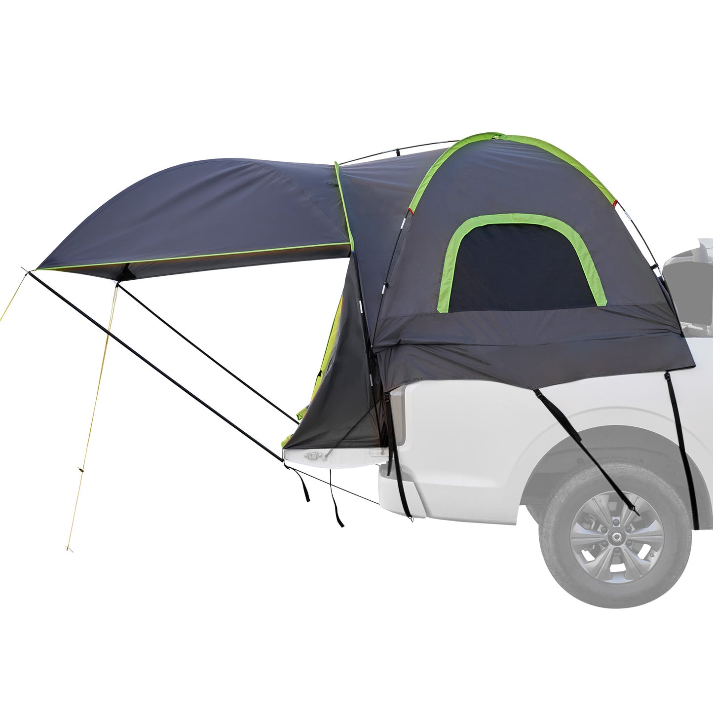 Pickup Truck Tent for 5.5-6.0 ft. Beds, Waterproof PU 2000 mm, Sleeps 2-3, 5.3 ft. Awning, Rainfly Included