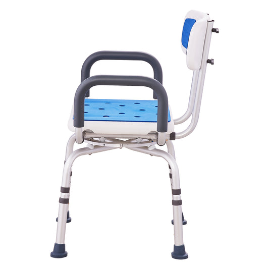 360 Degree Swivel Shower Chair, Adjustable Bath Seat with Armrests and Backrest for Shower or Tub, 400 lb.