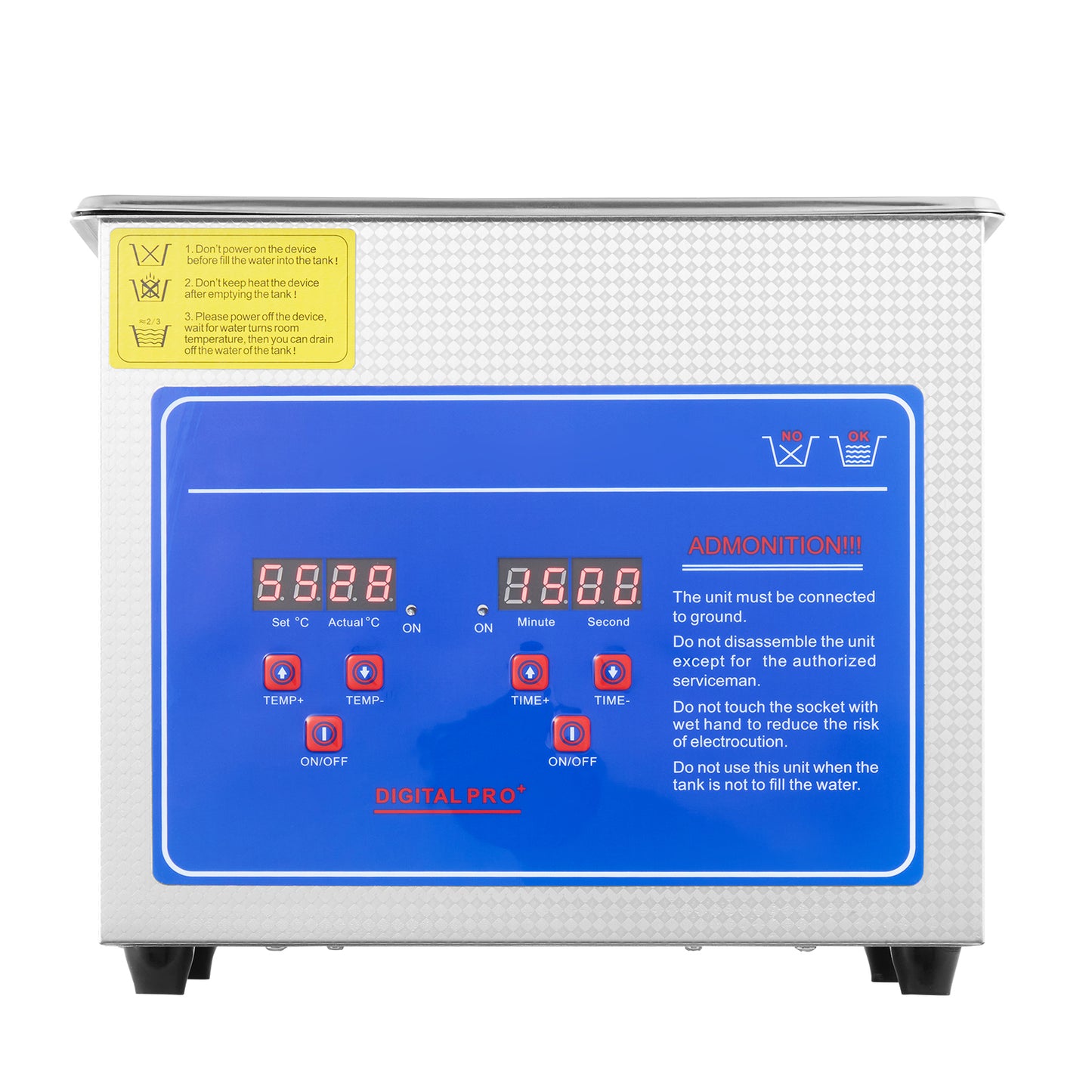 Ultrasonic Cleaner 2.85 L, 40 kHz Digital Sonic Jewelry Cleaner with Timer, Heater, 304 Tank