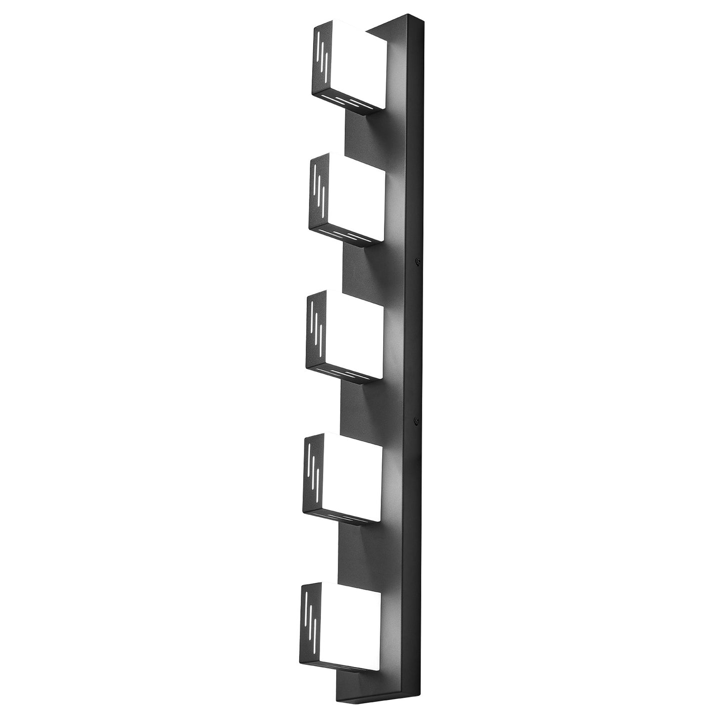 LED Bathroom Vanity Fixture, 5-Light 33.5 Inch Wall Mount, Black Modern Design, IP44 Waterproof, 6000K