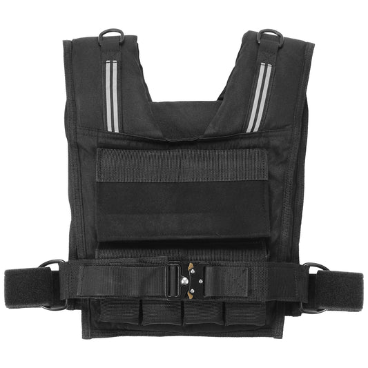 35 lb. Adjustable Weighted Vest with 16 Iron Weights, Quick-Release Buckle, 1000D Nylon Reflective Vest